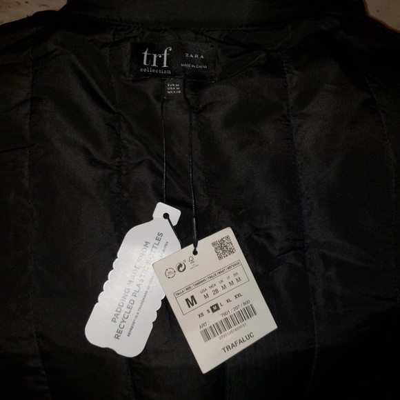 NWT Zara Black Sequin Moto Style Jacket Lined - Picture 8 of 8
